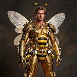 viktor yushchenko as bee - man, brutal, sexy, detailed realistic, photorealistic, full body, ornate, intrinsic, artstation