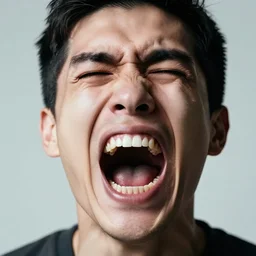 photo of generic human face screaming in pain