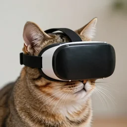 cat wearing vr goggles