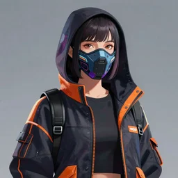 female assassin wearing cyberpunk streetwear, mask, detailed portrait, cell shaded, 4 k, vivid colours, concept art by wlop, ilya kuvshinov, artgerm, krenz cushart, greg rutkowski, pixiv. cinematic dramatic atmosphere, sharp focus, volumetric lighting, cinematic lighting, studio quality