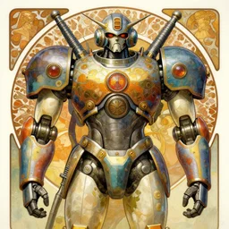 upper half portrait of colourful army mecha robot, art by alphonse mucha & zdzisaw beksinski, highly detailed, digital painting, concept art, illustration, smooth sharp focus, intricate, symmetry, artstation,