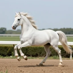 a photograph of a pegasus at a race track