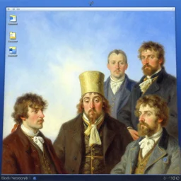 Paintng of windows xp bliss wallpaper, artwork by isaac levitan and alfred joseph casson and georgy nissky and nikolay dubovskoy