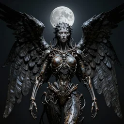 biomechanical insectoid angel statue, intricate portrait artwork by carlos schwabe, h. r. giger, tom bagshaw, darius zawadzki, h. r. giger, very coherent artwork, dreamlike, darkness, noir, moonlit, dramatic, octane render, unreal engine, 8 k, high contrast