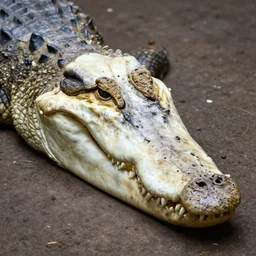 the skull of a crocodile