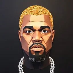a portrait of kanye west made out of origami and paper clips,