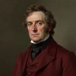 portrait of a middle aged victorian aristocrat, dark red waistcoat, male, detailed face, victorian, highly detailed, cinematic lighting, digital art painting by greg rutkowski