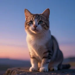 beautiful kitten from the horizon, concept art trending on artstation, volumetric lighting, 8k