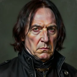 portrait painting of a angry dieselpunk alan rickman as severus snape, sharp focus, award - winning, trending on artstation, masterpiece, highly detailed, intricate. art by josan gonzales and moebius and deathburger