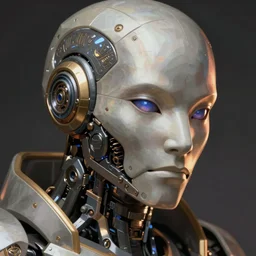 A robot close up portrait, D&D, fantasy, intricate, cinematic lighting, highly detailed, digital painting, artstation, concept art, smooth, sharp focus, illustration, art by Akihiko Yoshida, Greg Rutkowski and Alphonse Mucha