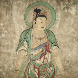 the deity in yongle palace mural painting, by wu daozi,