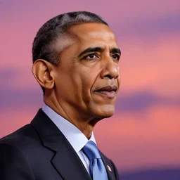 barack obama by alex grey pink purple orange color palette very detailed clear focus
