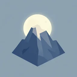 geometric design minimalist isometric mountain with full moon behind the top, trending on artstation, cute beautiful digital art, rule of thirds, iphone wallpaper, monument valley,