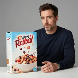 surrealist mark ruffalo on a cereal box, recursion