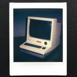 old polaroid of a retro futurist computer, award winning