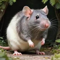 a gigantic rat next to a human
