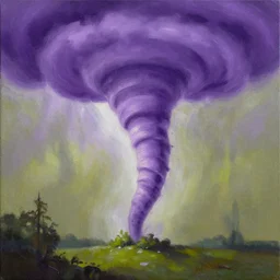 purple tornado painting