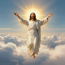 jesus in the clouds, glorious