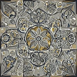 a square vector art panel for cnc plasma, laser, simple geometric floral design pattern