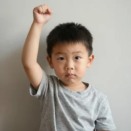 hungry 3 0 years old male rising hand