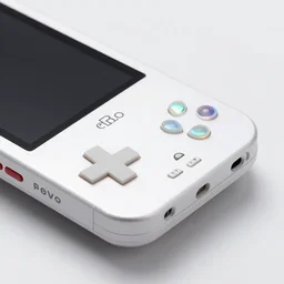 portable video game device, macro, product photography, studio light, prism highlights