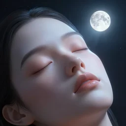 sci - fi, close - up, 3 d, moon rays, night, sleepy fashion model face, stars, cinematic, clouds, sun rays, vogue cover style, poster art, blue mood, realistic painting, intricate oil painting, high detail illustration, figurative art, multiple exposure, poster art, 3 d, by tooth wu and wlop and beeple and greg rutkowski