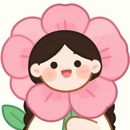 happy beautiful cartoon flower female avatar