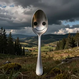a spoon with eyes and a smile by simon stalhagen