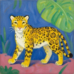 a beautiful painting toy leopard, by murakami takashi henri matisse painting, illustration style