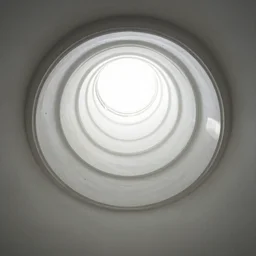 The inside of a tall tower, interior, low angle, looking up, imposing composition, detailed
