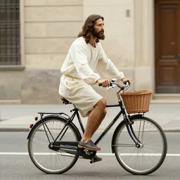 Jesus Christ on a bicycle