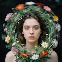 slitscan portrait image of flowers twisting round, slit - scan, strip photography, slitscan, trending on fine art america, surreal, by ted kinsman