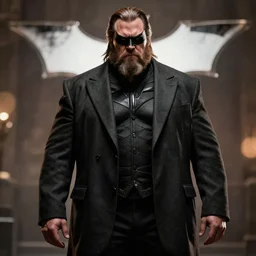 Studio portrait of Bane from te Dark Knight as a big guy for you, fully clothed, highly detailed, bokeh, 90mm, f/1.4