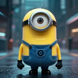a minion in the matrix, bullet time, still from movie