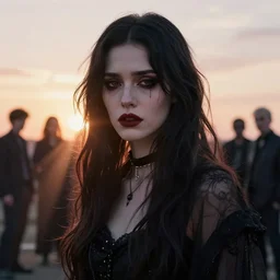 photographic portrait of a stunningly beautiful heartbroken gothic female in soft dreamy light at sunset, god rays, contemporary fashion shoot, by edward robert hughes, annie leibovitz and steve mccurry, david lazar, jimmy nelsson, breathtaking, 8 k resolution, extremely detailed, beautiful, establishing shot, artistic, hyperrealistic, beautiful face, octane render
