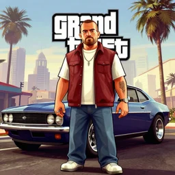 Techlead in Grand Theft Auto cover art, 4k