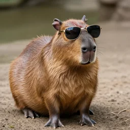 Photo A Capybara with Sunglasses, 4K