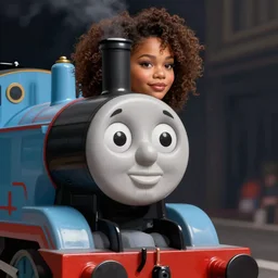 Thomas the Tank Engine with the face of Zendaya