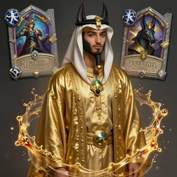 portrait of young arabian nomad half anubis, with golden fabrics, league of legends splash art, castlevania, hearthstone splash art, full body shot, rule of thirds, ultrafine hyperrealistic detailed face, artgerm, greg rutkowski, trending on artstation, 8 k, intricately detailed, highly detailed
