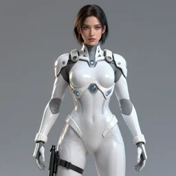 octane render, beautiful woman soldier wearing futuristic streamlined and tight white tactical gear, preparing for combat, intricate, elegant, glowing lights, highly detailed, digital painting, artstation, glamor pose, concept art, smooth, sharp focus, illustration, art by wlop and greg rutkowski
