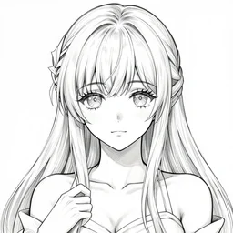 alluring highly detailed manga full-length line art portrait of (1) Jaheira from Baldur's Gate 2 (beautiful half-elf, tan skin) in leather armor, very detailed, realistic, colorful