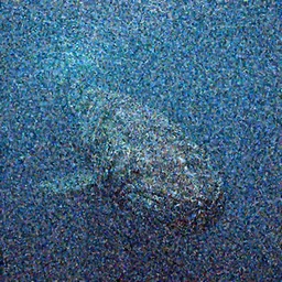 deep-sea photograph of a massive, barely-visible, miles-long leviathan looking at the camera