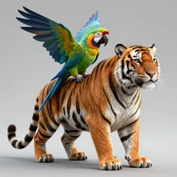 a parrot and a tiger fused together, hyperdetailed, artstation, cgsociety, 8 k