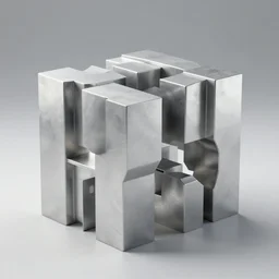 block modeul for contemporary sculpture, simple, silver steel, trending on behance, keyshot 1 1