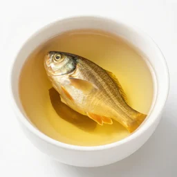 a cup of fish tea, stock photo, food photography