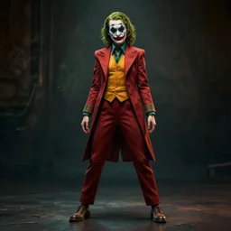 full body pose, hyperrealistic photograph of female joker, dim volumetric lighting, 8 k, octane beautifully detailed render, extremely hyper detailed, intricate, epic composition, cinematic lighting, masterpiece, trending on artstation, very very detailed, stunning, hdr, smooth, sharp focus, high resolution, award, winning photo, dslr, 5 0 mm