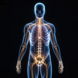 Human with illuminated veins