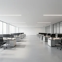 endless office space, wide angle, octane render, 8 k