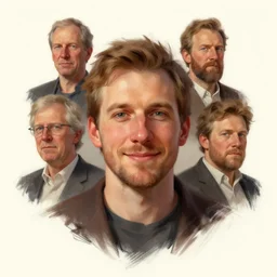 photo of cornelis springer with simple smile paint detailed digital artstation, portrait hd 4 k, y greg rutkowski and gaston bussiere and craig mullins and j. c. leyendecker, hd