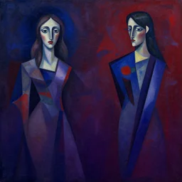 the brittle. digital painting, vertical, intricate, beautiful, detailed, grunge, illustration, abstract art by georgia o'keeffe and kuvshinov and malevich and kandinsky, trending on artstation. blue, dark red and dark purple color scheme, gradient darker to bottom